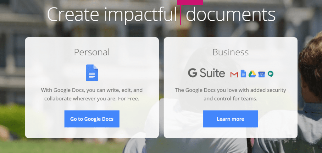 Google Docs and G Suite Offerings