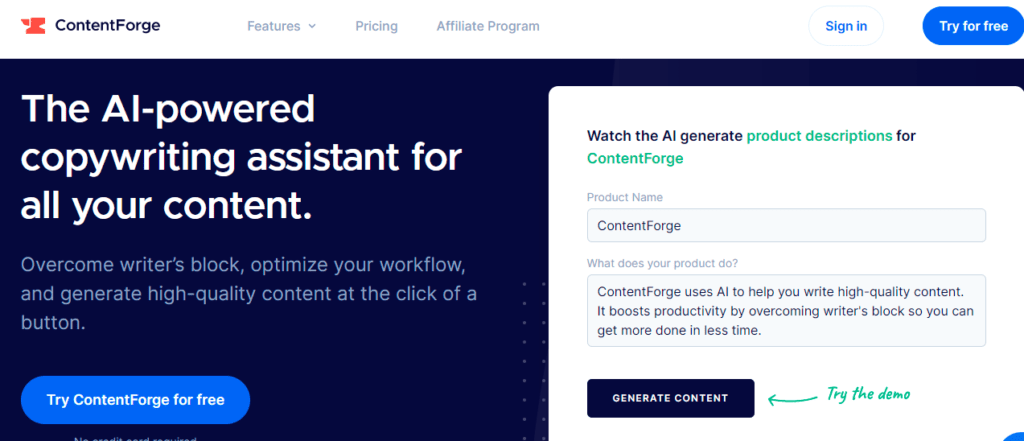 Content Forge AppSumo Deal on Writing Assistants