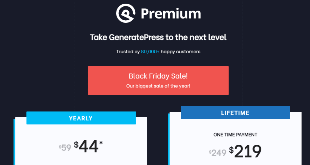 GeneratePress Black Friday Offer