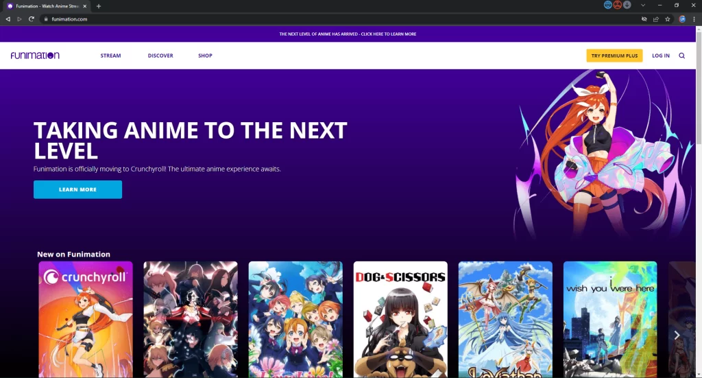 Funimation best website to watch Anime