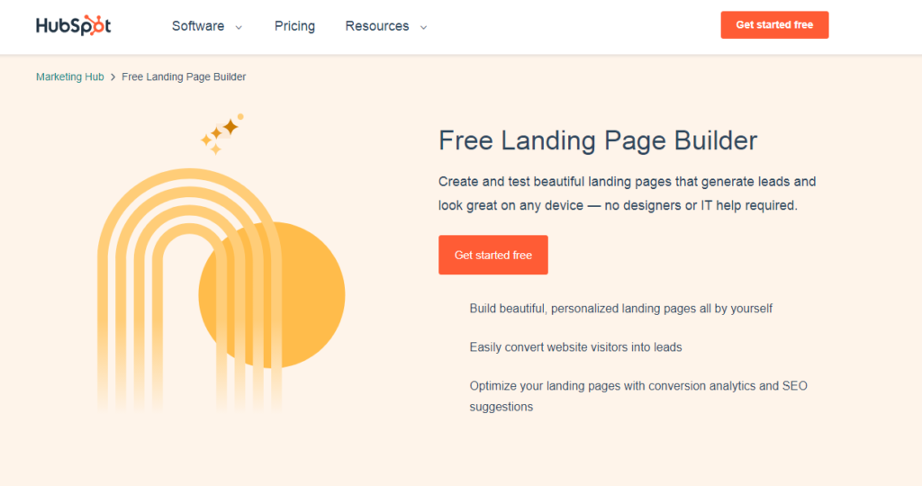 HubSpot Marketing Hub-Best Landing  Page Generator